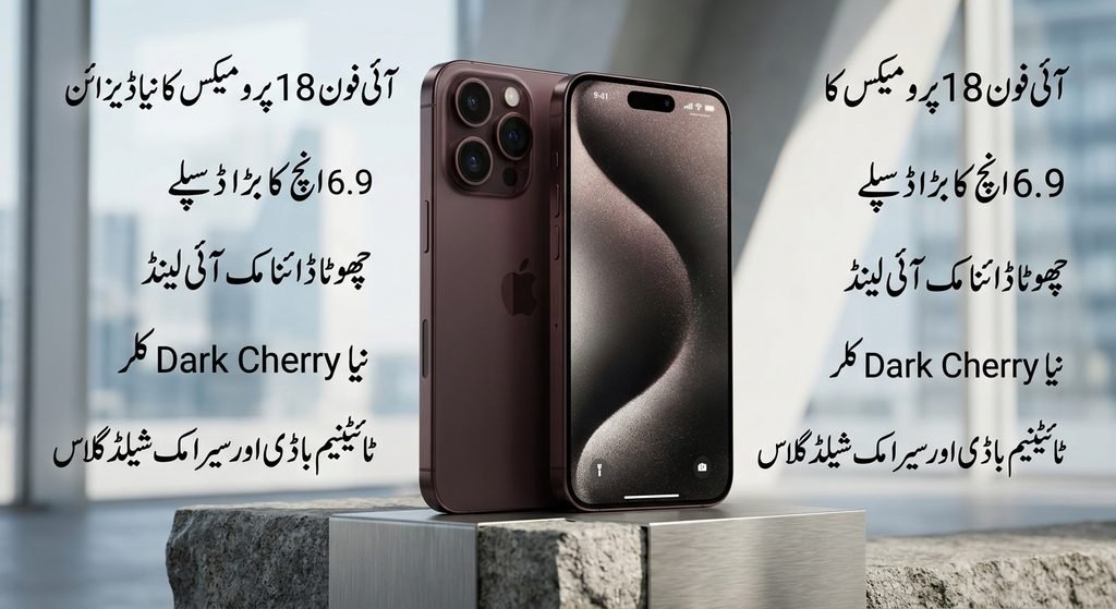 	آئی فون 18 پرو میکس کا شاندار ڈیزائن اور ڈسپلے 2026