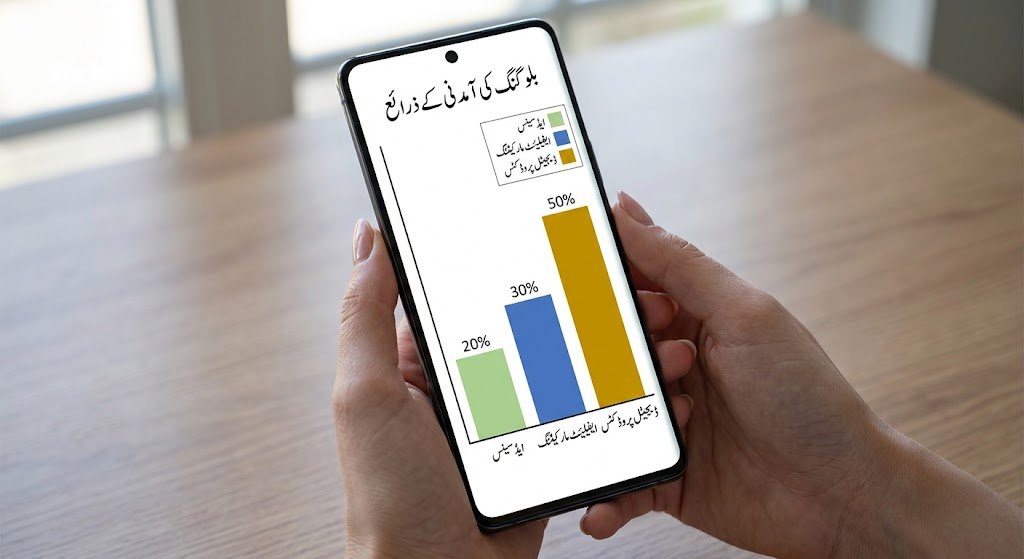 بلاگنگ سے کمائی کا گراف - ایڈسینس اور ایفیلیئٹ مارکیٹنگ